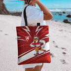 Sydney Swans Australian Football Tote Bag Swans Mascot Art With Indigenous Pattern Art
