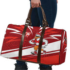 Sydney Swans Australian Football Travel Bag Swans Mascot Art With Indigenous Pattern Art