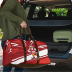 Sydney Swans Australian Football Travel Bag Swans Mascot Art With Indigenous Pattern Art
