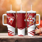 Sydney Swans Australian Football Tumbler With Handle Swans Mascot Art With Indigenous Pattern Art