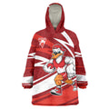 Sydney Swans Australian Football Wearable Blanket Hoodie Swans Mascot Art With Indigenous Pattern Art