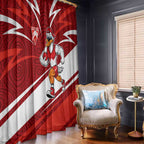 Sydney Swans Australian Football Window Curtain Swans Mascot Art With Indigenous Pattern Art