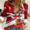 Sydney Swans Australian Football Women Casual Shirt Swans Mascot Art With Indigenous Pattern Art