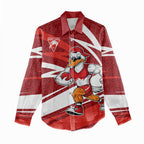 Sydney Swans Australian Football Women Casual Shirt Swans Mascot Art With Indigenous Pattern Art