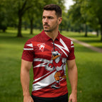 Sydney Swans Australian Football Zipper Polo Shirt Swans Mascot Art With Indigenous Pattern Art