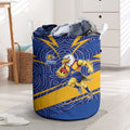 West Coast Eagles Australian Football Laundry Basket Fierce Eagle Mascot With Indigenous Pattern Art