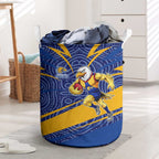 West Coast Eagles Australian Football Laundry Basket Fierce Eagle Mascot With Indigenous Pattern Art