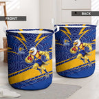 West Coast Eagles Australian Football Laundry Basket Fierce Eagle Mascot With Indigenous Pattern Art