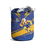 West Coast Eagles Australian Football Laundry Basket Fierce Eagle Mascot With Indigenous Pattern Art