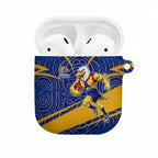 West Coast Eagles Australian Football AirPods Case Fierce Eagle Mascot With Indigenous Pattern Art