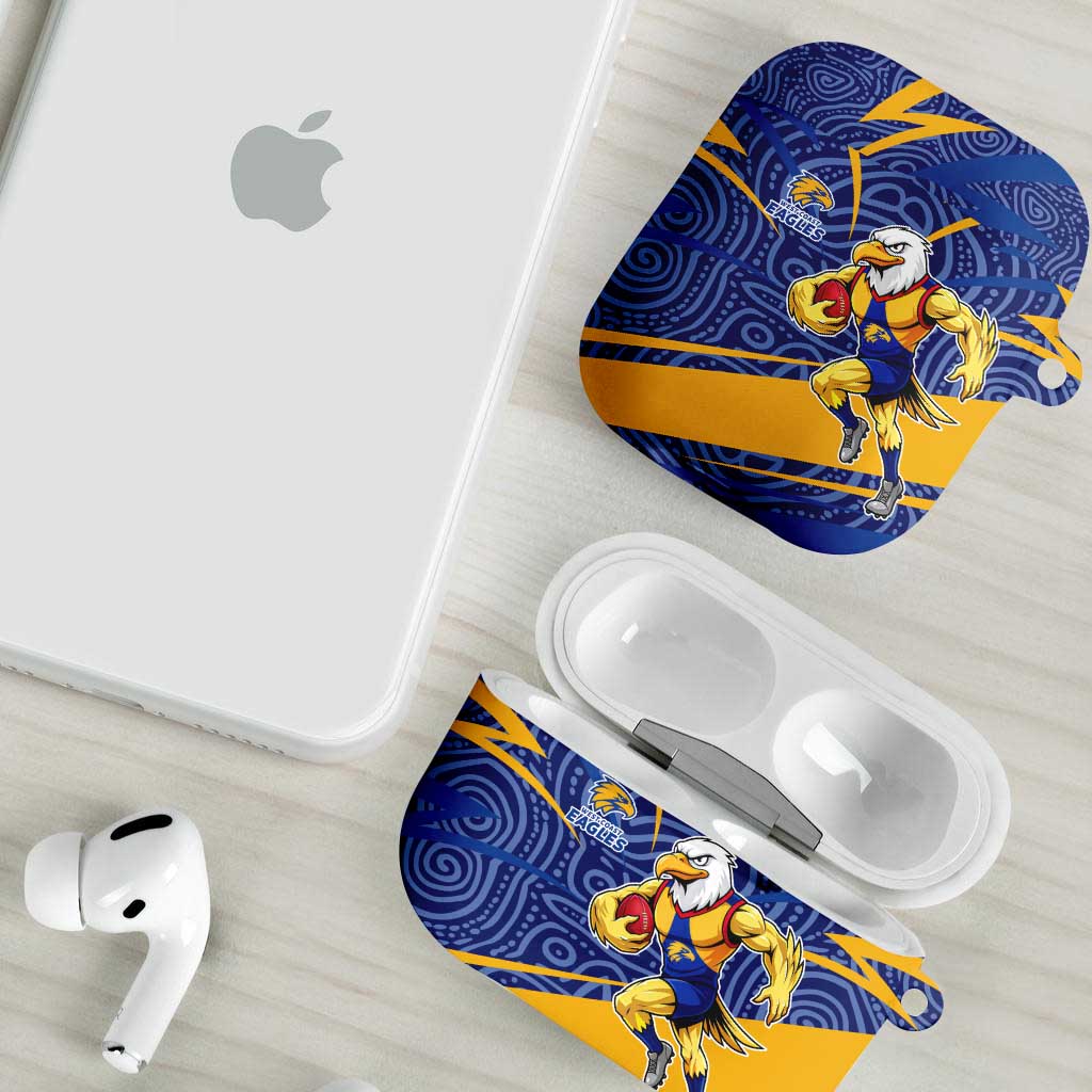 West Coast Eagles Australian Football AirPods Case Fierce Eagle Mascot With Indigenous Pattern Art