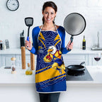 West Coast Eagles Australian Football Apron Fierce Eagle Mascot With Indigenous Pattern Art