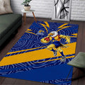 West Coast Eagles Australian Football Area Rug Fierce Eagle Mascot With Indigenous Pattern Art