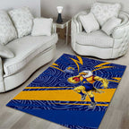 West Coast Eagles Australian Football Area Rug Fierce Eagle Mascot With Indigenous Pattern Art