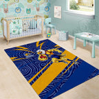 West Coast Eagles Australian Football Area Rug Fierce Eagle Mascot With Indigenous Pattern Art