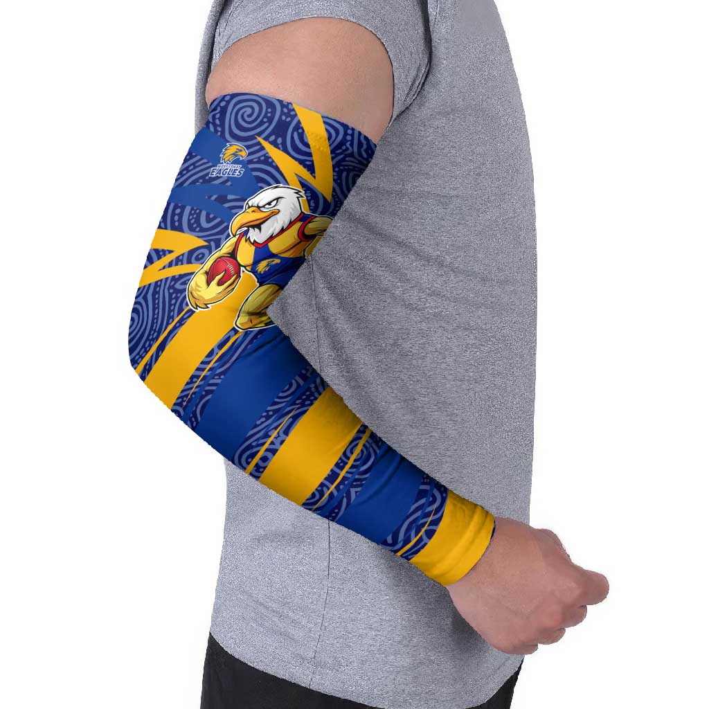 West Coast Eagles Australian Football Arm Sleeves Fierce Eagle Mascot With Indigenous Pattern Art