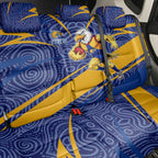 West Coast Eagles Australian Football Back Car Seat Cover Fierce Eagle Mascot With Indigenous Pattern Art