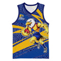 West Coast Eagles Australian Football Basketball Jersey Fierce Eagle Mascot With Indigenous Pattern Art