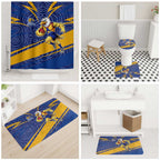 West Coast Eagles Australian Football Bathroom Set Fierce Eagle Mascot With Indigenous Pattern Art