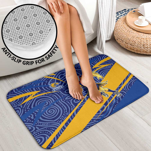 West Coast Eagles Australian Football Bathroom Set Fierce Eagle Mascot With Indigenous Pattern Art