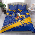 West Coast Eagles Australian Football Bedding Set Fierce Eagle Mascot With Indigenous Pattern Art
