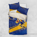 West Coast Eagles Australian Football Bedding Set Fierce Eagle Mascot With Indigenous Pattern Art