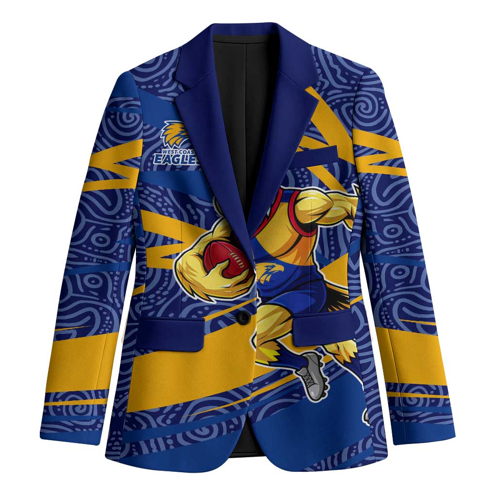 West Coast Eagles Australian Football Blazer Fierce Eagle Mascot With Indigenous Pattern Art