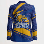 West Coast Eagles Australian Football Blazer Fierce Eagle Mascot With Indigenous Pattern Art