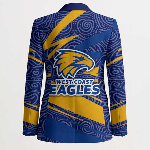 West Coast Eagles Australian Football Blazer Fierce Eagle Mascot With Indigenous Pattern Art