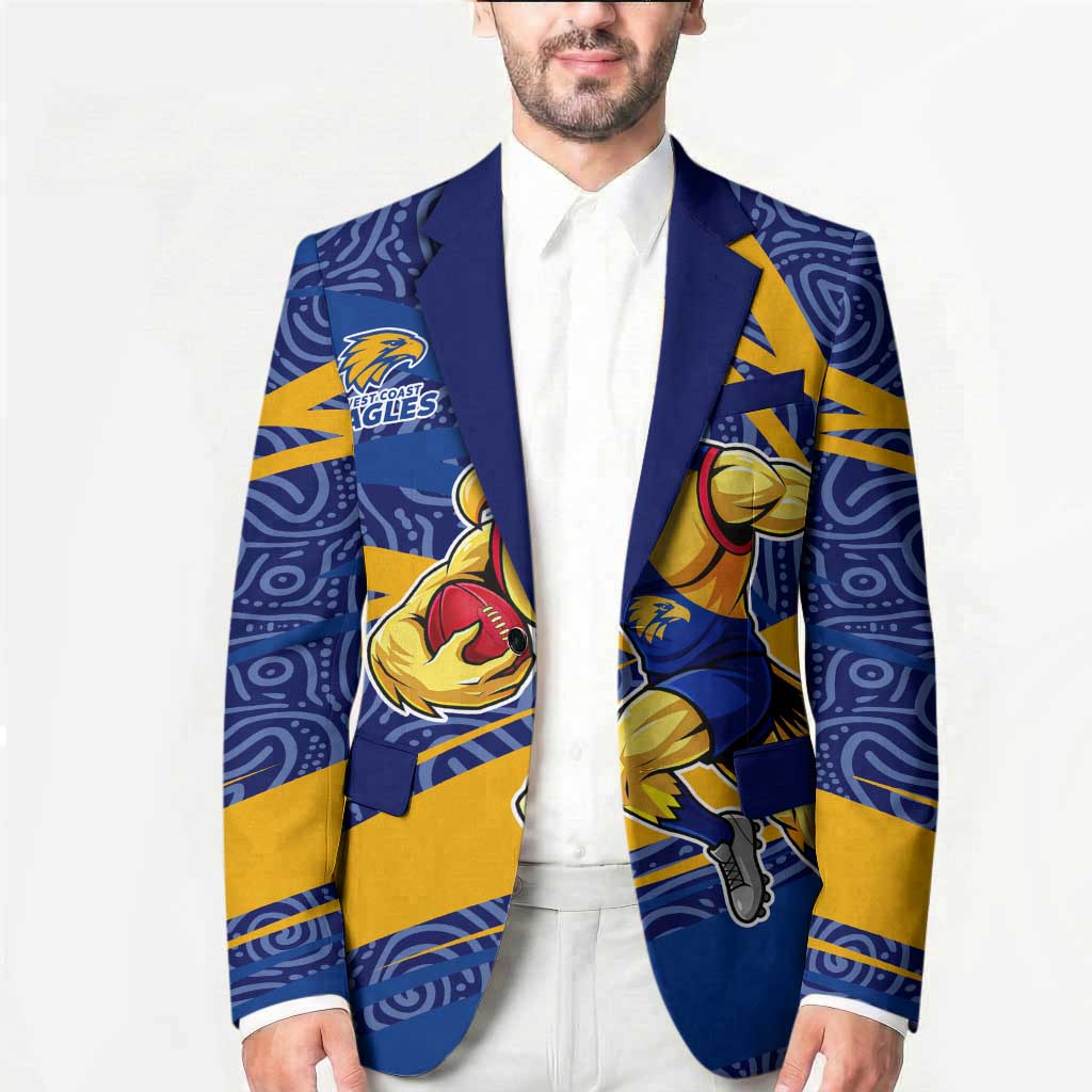 West Coast Eagles Australian Football Blazer Fierce Eagle Mascot With Indigenous Pattern Art