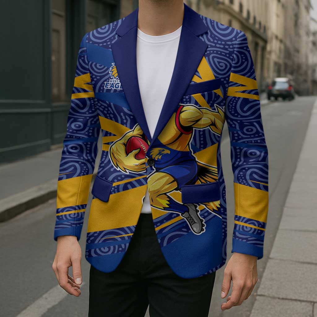 West Coast Eagles Australian Football Blazer Fierce Eagle Mascot With Indigenous Pattern Art