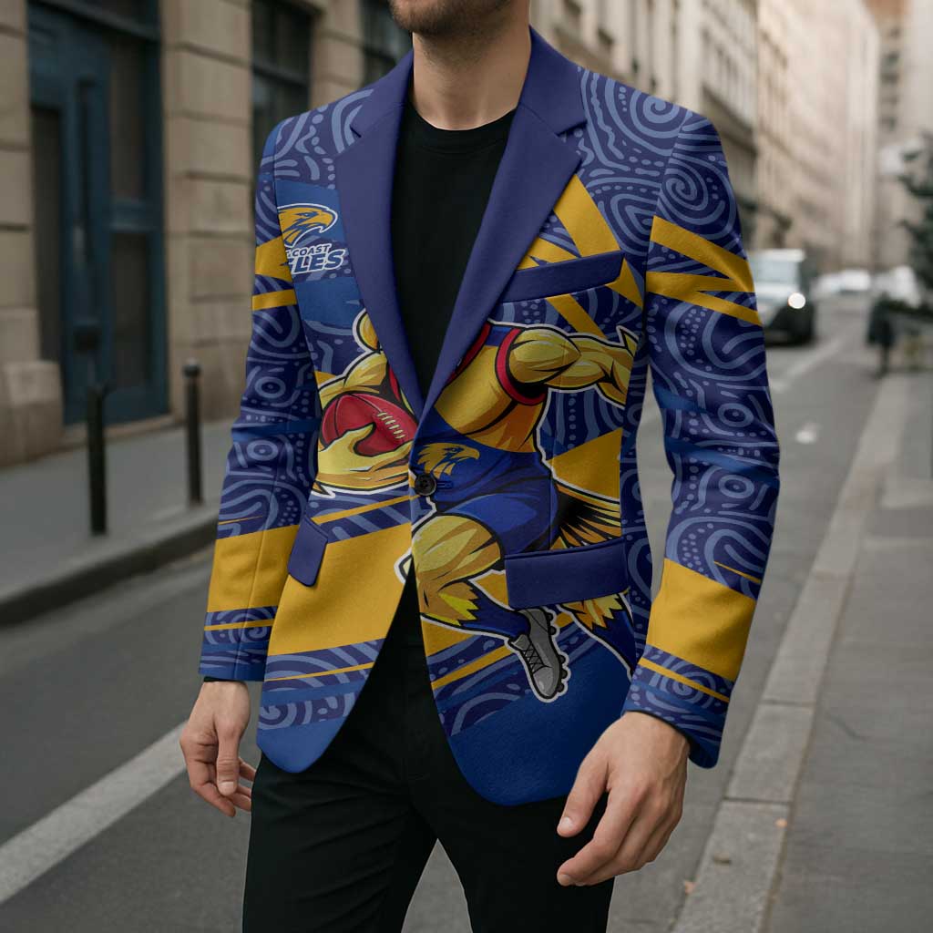 West Coast Eagles Australian Football Blazer Fierce Eagle Mascot With Indigenous Pattern Art