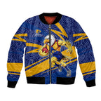 West Coast Eagles Australian Football Bomber Jacket Fierce Eagle Mascot With Indigenous Pattern Art