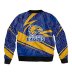 West Coast Eagles Australian Football Bomber Jacket Fierce Eagle Mascot With Indigenous Pattern Art