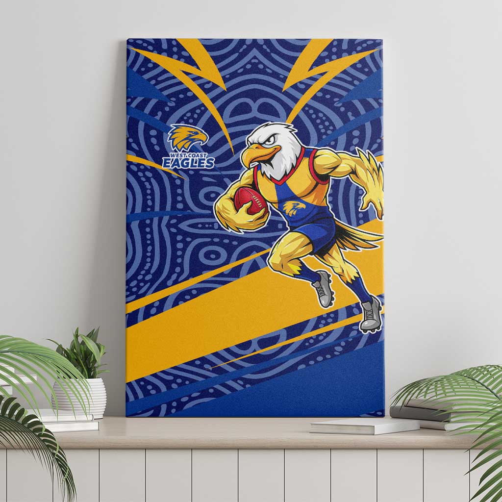 West Coast Eagles Australian Football Canvas Wall Art Fierce Eagle Mascot With Indigenous Pattern Art