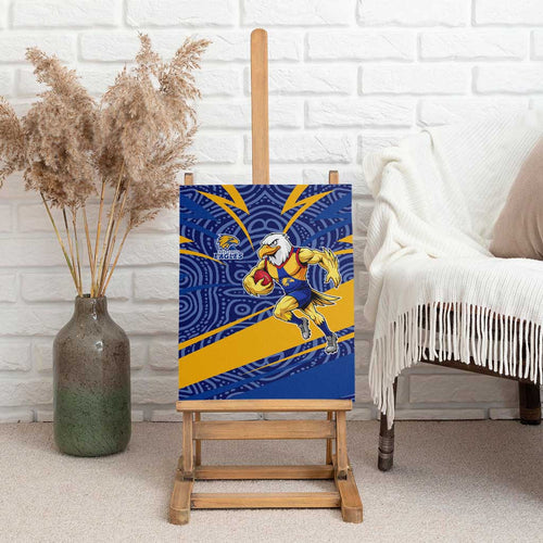 West Coast Eagles Australian Football Canvas Wall Art Fierce Eagle Mascot With Indigenous Pattern Art
