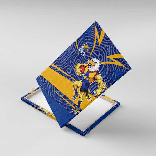 West Coast Eagles Australian Football Canvas Wall Art Fierce Eagle Mascot With Indigenous Pattern Art