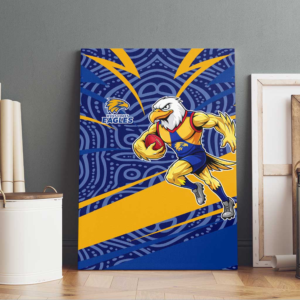 West Coast Eagles Australian Football Canvas Wall Art Fierce Eagle Mascot With Indigenous Pattern Art