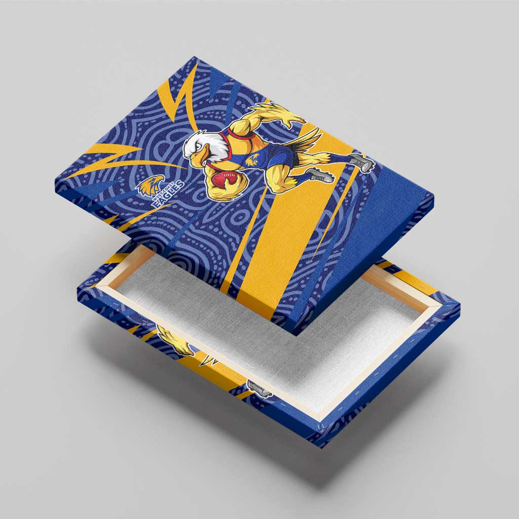 West Coast Eagles Australian Football Canvas Wall Art Fierce Eagle Mascot With Indigenous Pattern Art