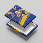 West Coast Eagles Australian Football Canvas Wall Art Fierce Eagle Mascot With Indigenous Pattern Art