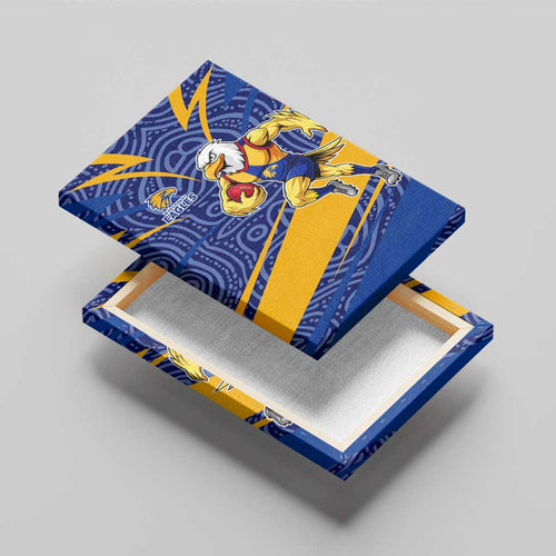 West Coast Eagles Australian Football Canvas Wall Art Fierce Eagle Mascot With Indigenous Pattern Art