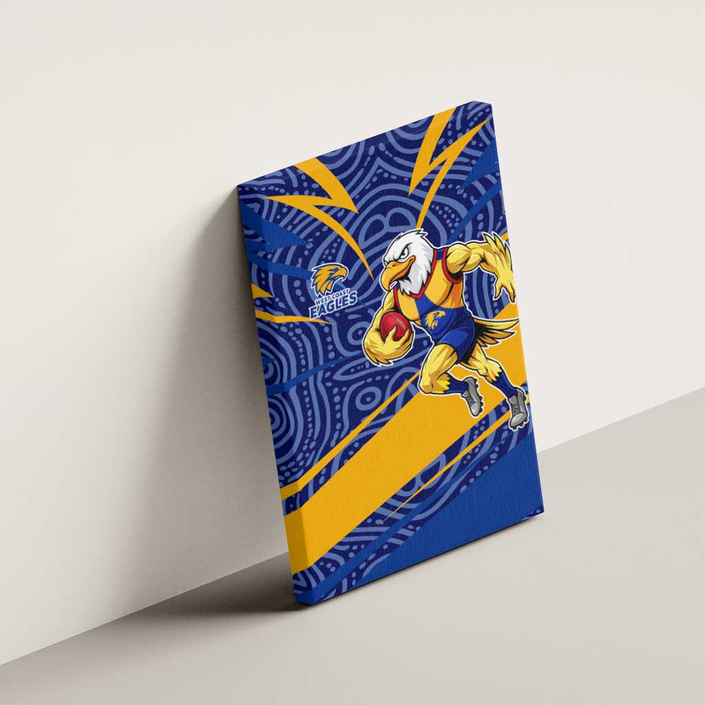 West Coast Eagles Australian Football Canvas Wall Art Fierce Eagle Mascot With Indigenous Pattern Art