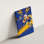 West Coast Eagles Australian Football Canvas Wall Art Fierce Eagle Mascot With Indigenous Pattern Art