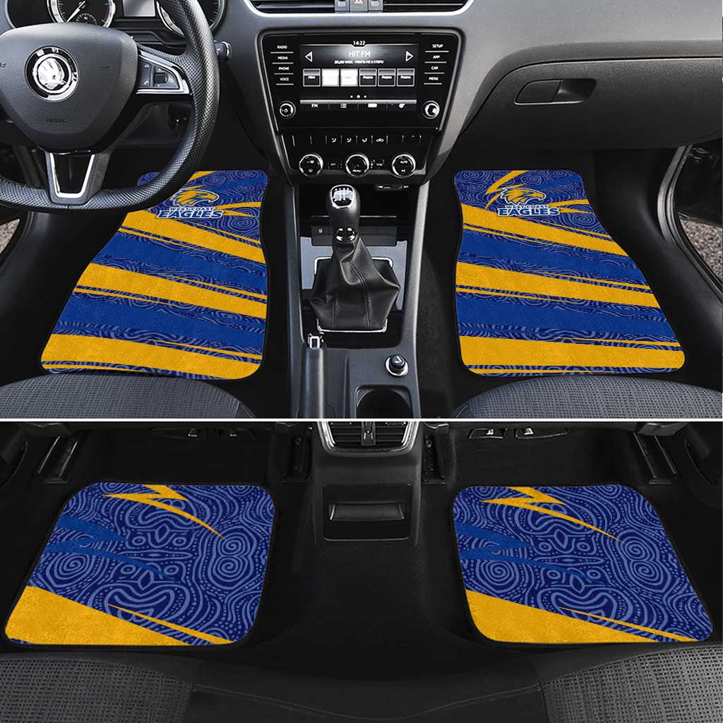 West Coast Eagles Australian Football Car Mats Fierce Eagle Mascot With Indigenous Pattern Art