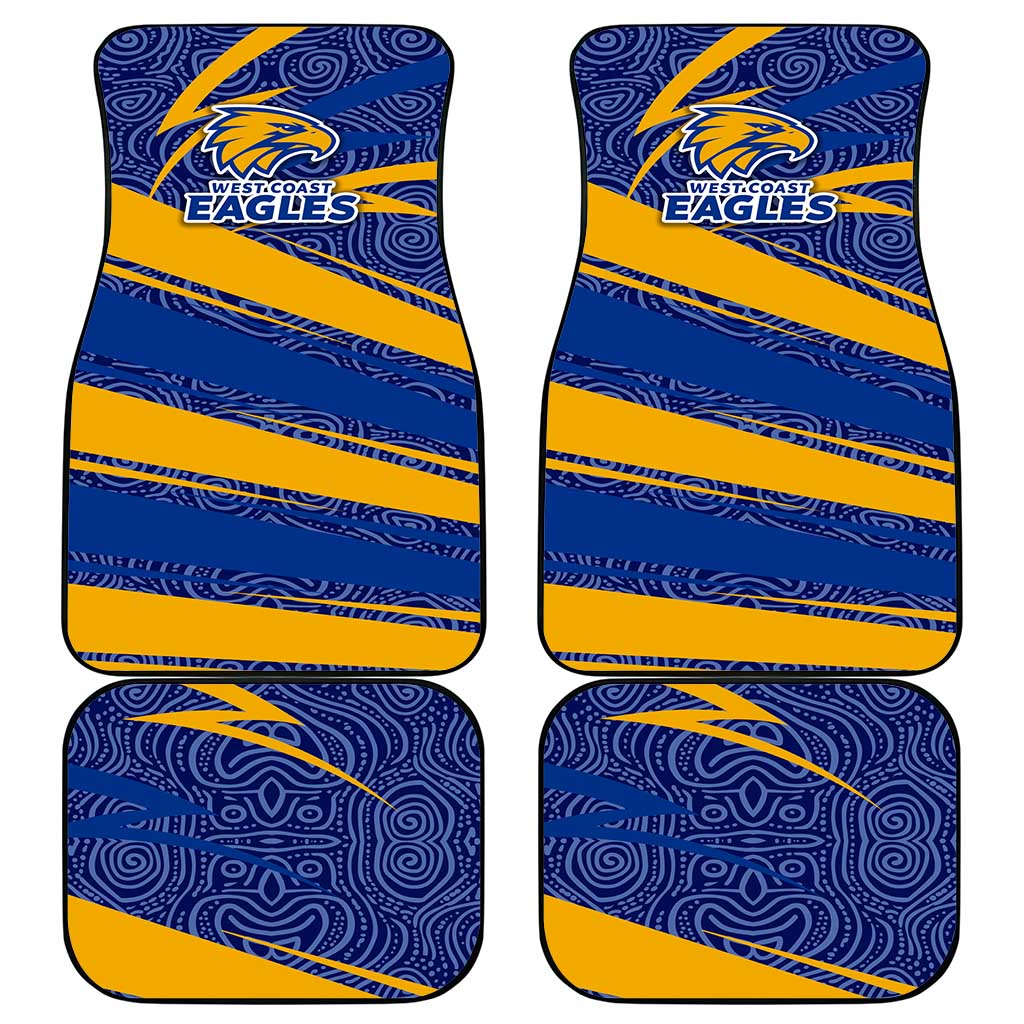 West Coast Eagles Australian Football Car Mats Fierce Eagle Mascot With Indigenous Pattern Art