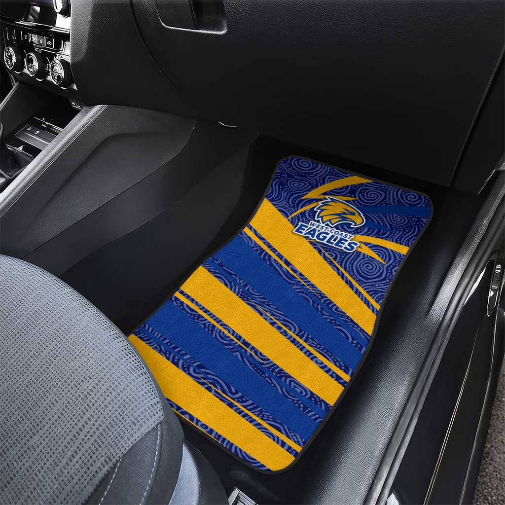 West Coast Eagles Australian Football Car Mats Fierce Eagle Mascot With Indigenous Pattern Art