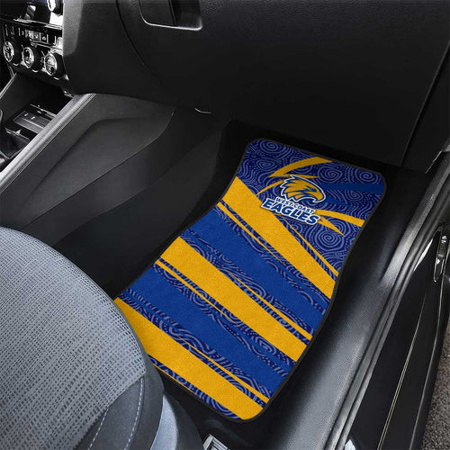 West Coast Eagles Australian Football Car Mats Fierce Eagle Mascot With Indigenous Pattern Art
