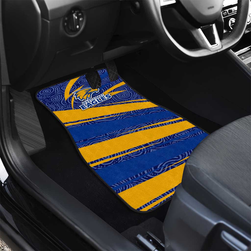 West Coast Eagles Australian Football Car Mats Fierce Eagle Mascot With Indigenous Pattern Art