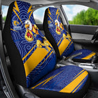 West Coast Eagles Australian Football Car Seat Cover Fierce Eagle Mascot With Indigenous Pattern Art