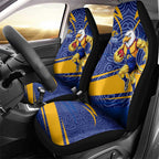 West Coast Eagles Australian Football Car Seat Cover Fierce Eagle Mascot With Indigenous Pattern Art